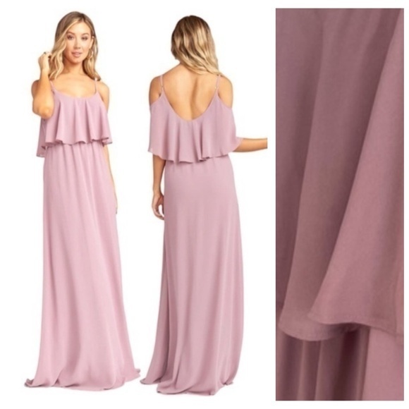 Show Me Your MuMu Dresses & Skirts - Show Me Your Mumu Antique Rose Chiffon Caitlin Ruffle Maxi Dress L